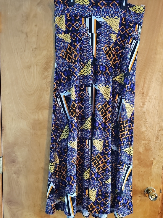 LuLaRoe Dresses & Skirts - Lularoe Vibrant Geometric Maxi Skirt in Blue & Yellow
